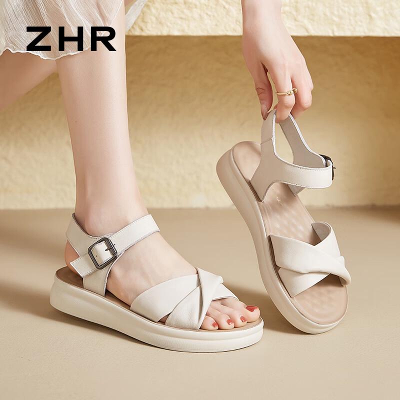 Женские босоножки на платформе из натуральной кожи ZHR EQ05