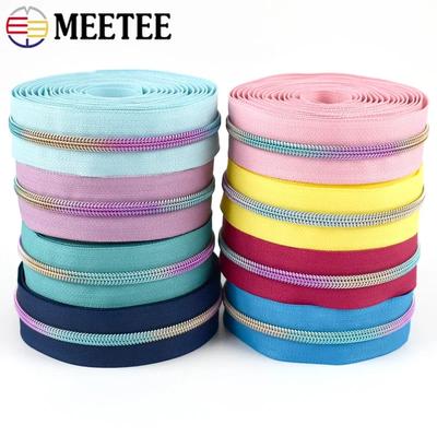 1/2/3/4/5M Meetee 5# Нейлоновая тесьма для молнии Декор Радужные зубья Молнии для кармана Сумки DIY Ремонт молнии пальто Швейные аксессуары