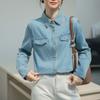 Весенне-осенняя джинсовая рубашка, дизайн ретро, новая, свободного кроя, с длинным рукавом, повседневная, универсальная, топы, рубашка