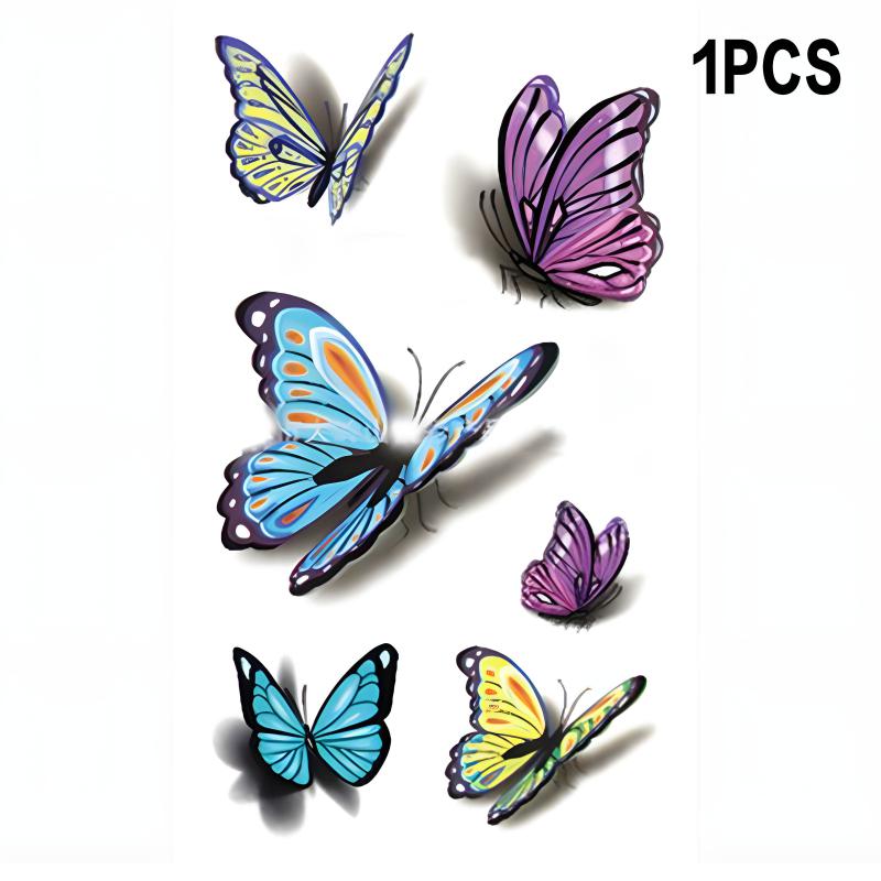 Waterproof 3D Tattoo Sticker Removable Women Temporary Fake Tattoo Sticker Mini Colorful Butterfly DIY Tattoo Sticker Body Art