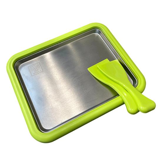 Ручная машина для заморозки йогурта из нержавеющей стали для приготовления роллов из мороженого для домашнего использования, набор для десертов «Сделай сам» со скребком