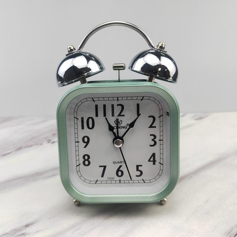 3-inch Metal Ringing Digital Alarm Clock, High Volume Mute Clock At the Head of the Bed, Student Wake Up, Timed Small Alarm Clock 6018