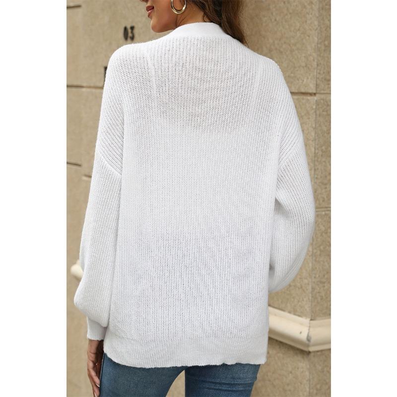 Plus Size V-neck Knitted Cardigan Women's Autumn Temperament Sweater Jacket