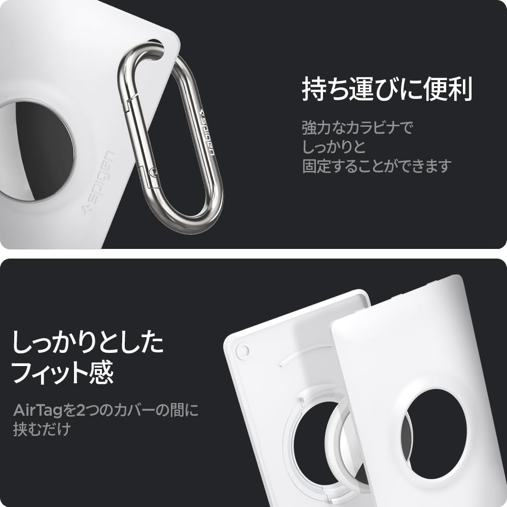 Spigen AirTag Case Card Type Keychain с карабином Wallet Storage Slim Weight Lost Prevention Противоударный чехол Air Tag Air Fit AMP01835