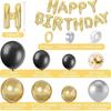 Черный Золотой и Серебряный Воздушный Шарик С Днем Рождения Алюминиевая Фольга Конфетти Набор Воздушных Шаров Украшение Сцены на День Рождения Свадьбу