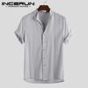 Summer Men's Short Sleeve Plain Gentleman Streetwear Shirts