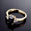 Gold Plated, Zircon Women's Ring Wedding Princess Square Black Diamond Red Ring