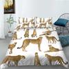 Leopard Duvet Cover Set King/Queen Size Brown with Black Spots Cheetah Bedding Set for Adults Men 2/3pcs Polyester Quilt Cover