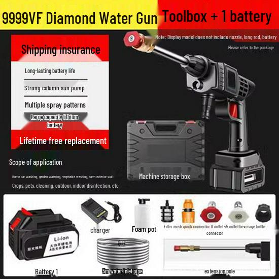 Беспроводная электрическая мойка высокого давления для автомобиля с литиевой батареей для бытового использования