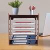 7-уровневый настольный органайзер для файлов, держатель для офисной бумаги формата А4, лоток для писем, хранение документов, деревянная настольная стойка для хранения документов