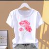 (Asian Size) Sweet Cute Lovely 90s Fashion Print Short Sleeve T-shirts Clothing T Female Casual Women's Top Graphic Tee