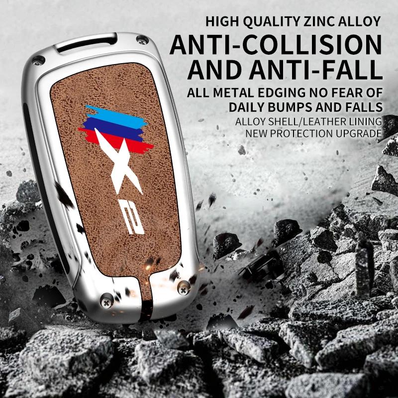 Кожаный чехол для дистанционного ключа из цинкового сплава, чехол-держатель для Bmw X2 f39, брелок с пряжкой, автомобильный Стайлинг, аксессуары для интерьера
