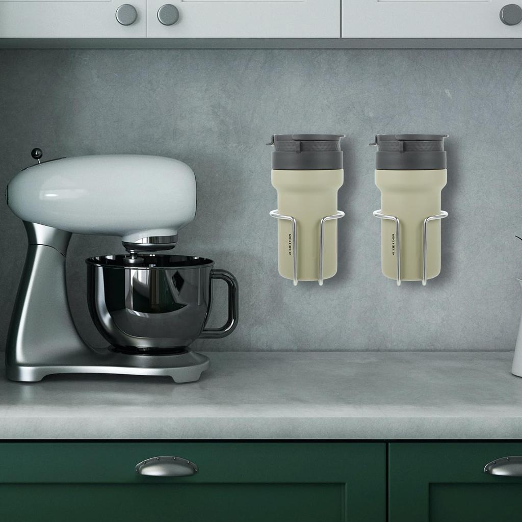 Iplusmile Drink Holder Cup Holder for Car Bottle Cage Easy Install Durable Stainless Steel Silver Set of 2