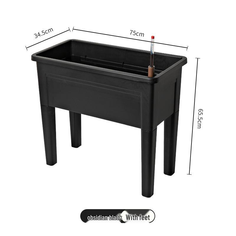 Nordic Minimalist Self-Watering Rectangle Planter: Large Outdoor Vegetable & Flower Box