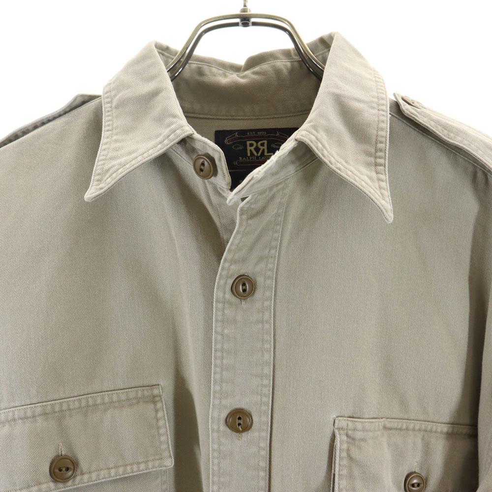 RRL 90-е Красная 3 Звезды Инициальная бирка Старая Рабочая рубашка с длинным рукавом M RALPH LAUREN Мужская Б/У