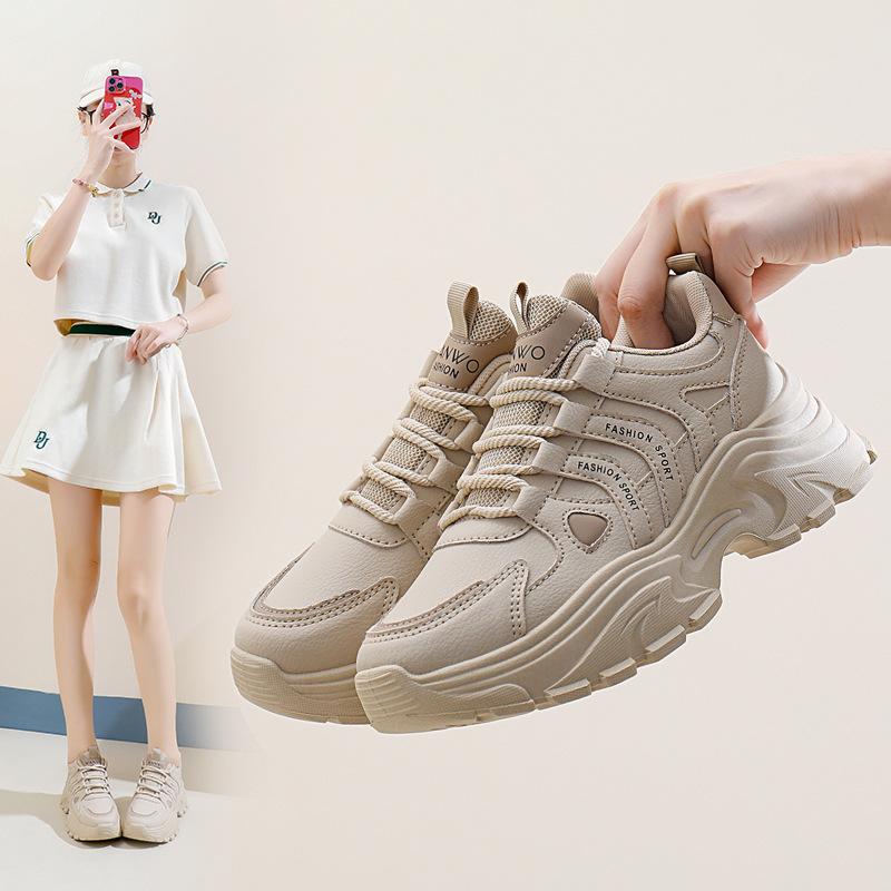 Casual Lightweight Sneakers for Women Comfortable Running Shoes Chunky Platform Walking Shoes Women's Slip-On Lace-Up Breathable Tennis Sneakers