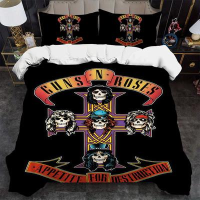 Комплект постельного белья с принтом G-Guns N Roses GNR, мягкий, 3 предмета, для лета, удобный, студенческое общежитие, дом, детская кровать, бестселлер
