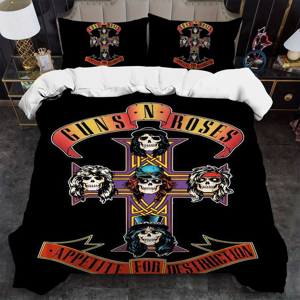 Комплект постельного белья с принтом G-Guns N Roses GNR, мягкий, 3 предмета, для лета, удобный, студенческое общежитие, дом, детская кровать, бестселлер