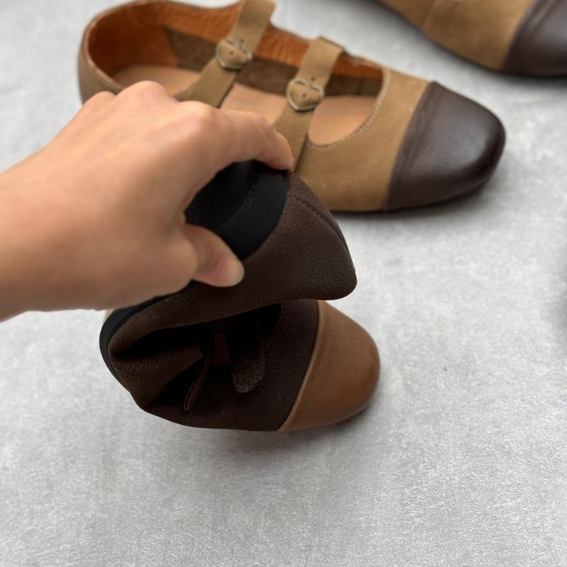 Туфли из натуральной кожи весна-лето винтажные женские туфли ручной работы с квадратным носком на плоской подошве из мягкой коровьей кожи