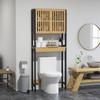 Toilet Shelf Bathroom Furniture Over Toilet Cabinet With 2 Doors And Open Shelf Bamboo