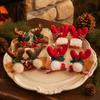 2pcs/set Red Plush Christmas Hair Accessory Pom-pom Plush Hair Clips  Party