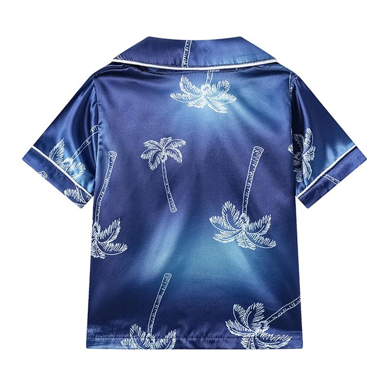 Летний пляжный топ с короткими рукавами и шорты для мальчиков 1–6 лет, костюм с принтом кокосовой пальмы