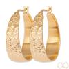 [R3594] - Gold Plated 'Cleapatra' Hoop Earrings - 25x8 Mm
