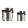 Coffee Knock Box Stainless Steel Espresso Knock Box Non Slip Coffee Ground Knock Box with Rubber Ring Beveled Coffee Ground Bin