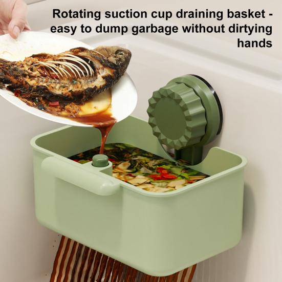 Suction Cup Sink Strainer Sink Debris Catcher Basket Removable Kitchen Sink Drain Strainer for Food Scraps No-Touch Waste Disposal