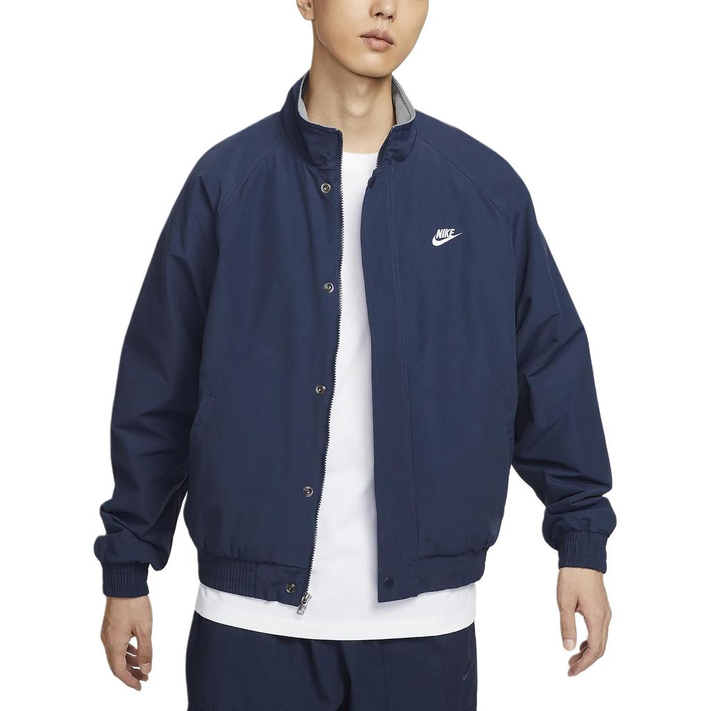 Nike Club Futura Logo Stand Collar Long Sleeve Jacket Men Jacket Midnight-Navy White FZ0657-410