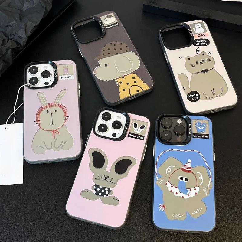 Модный бренд классные животные для чехла мобильного телефона iPhone17 15/16pro цветной серебристый IMD14 личность 12 мужчин 13 женщин x