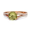Peridot Split Pavé Band Ring - Sterling Silver Rose Gold Vermeil
