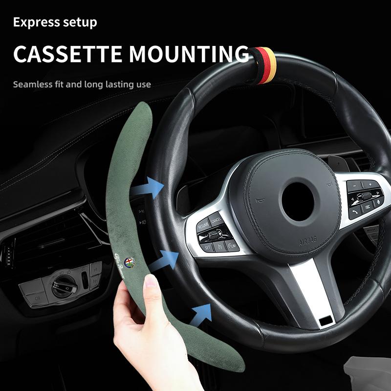 Suede Anti-slip Car Steering Wheel Covers Decorative Accessories For Alfa Romeo 159 Giulietta Giulia 147 Mito 156 159 166 GTxya563