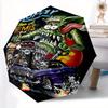 Мультяшный зонт Rat Fink King of Hemi, Портативный складной зонт-трость 3 сложения, Подходит для кемпинга, пеших прогулок и путешествий,s.C066