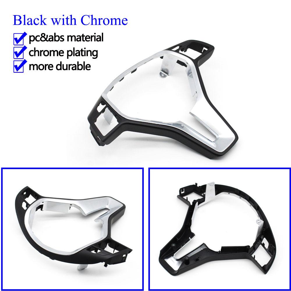 Черный карбоновый автомобильный хромированный чехол на руль, замена внешней панели, накладка для Benz CE GLK CLS Class W176 W204 W212 GLK204