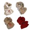 Bow Embroidered Neck Warmer Thicken Knitted Scarf Soft Shawl  Outdoor