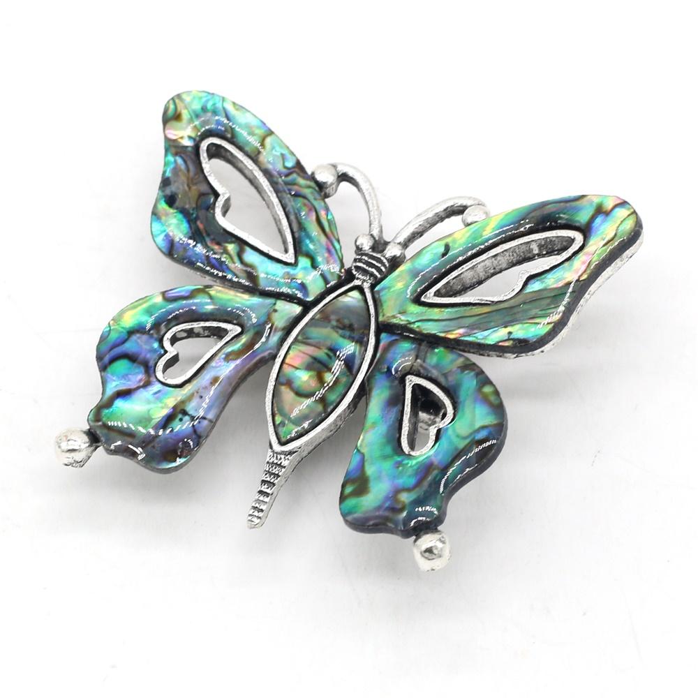 1 шт., брошь в виде ракушки из натурального морского ушка, подвеска в форме бабочки ручной работы, броши на булавке, женские украшения, пасхальные подарки на день матери, идеально подходят для повседневного ношения