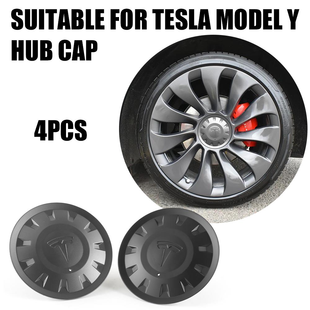 4pcs For Tesla Model Y Performance 21-inch Car Wheel Hub Center Cover Replacement Parts Auto Tire Hubcap Badge Decor Accessories