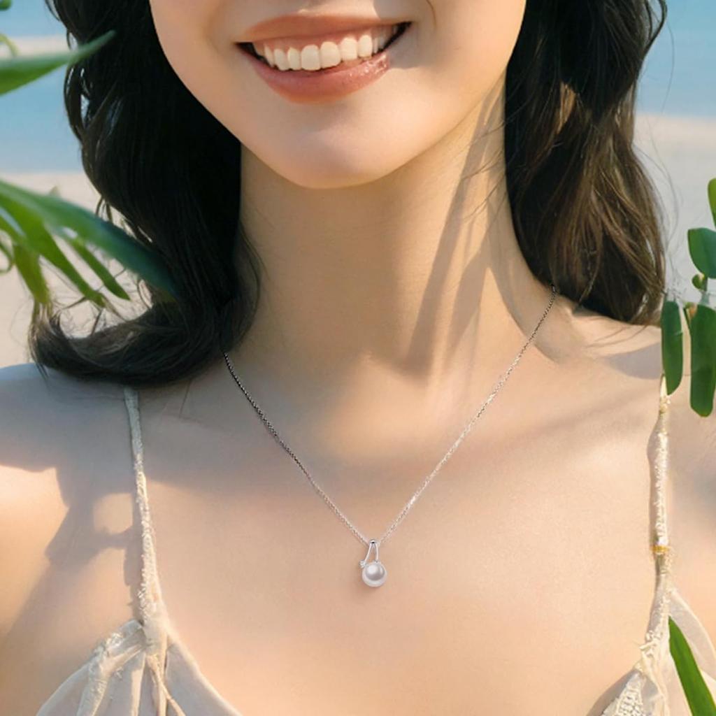 Ожерелье из натурального пресноводного жемчуга с бриллиантами K14 Gold Single Genual Pearl с серебряной цепочкой из натурального камня Подарок на Рождество, день рождения, годовщину