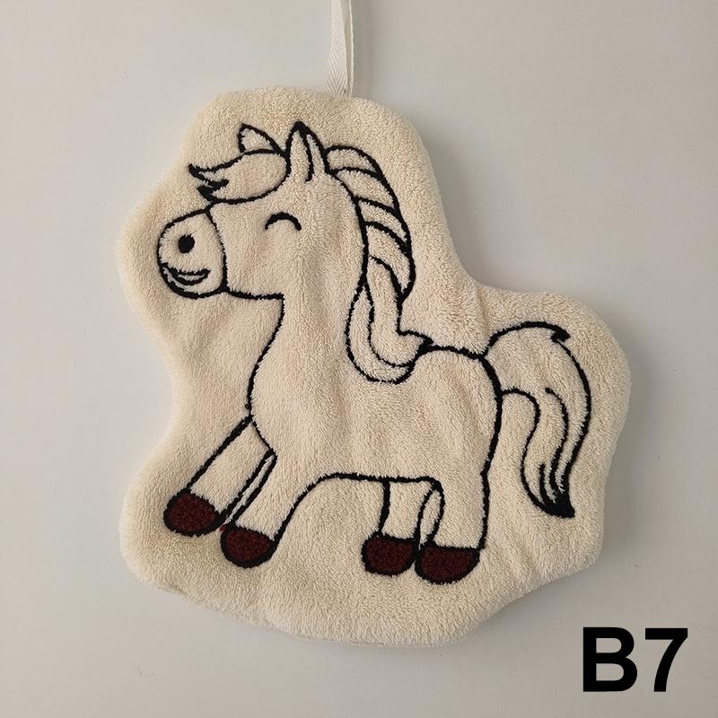 Мультяшное Милое Пони Ручное Полотенце Коралловый Флис Домашние Кухонные Салфетки Лошадь Утолщенные Подвесные Впитывающие Полотенца Для Ванной Комнаты Домашний Декор