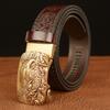 Men's Cross-Border Eagle Buckle Cowhide Belt - Personalized Carved Casual Jeans Accessory