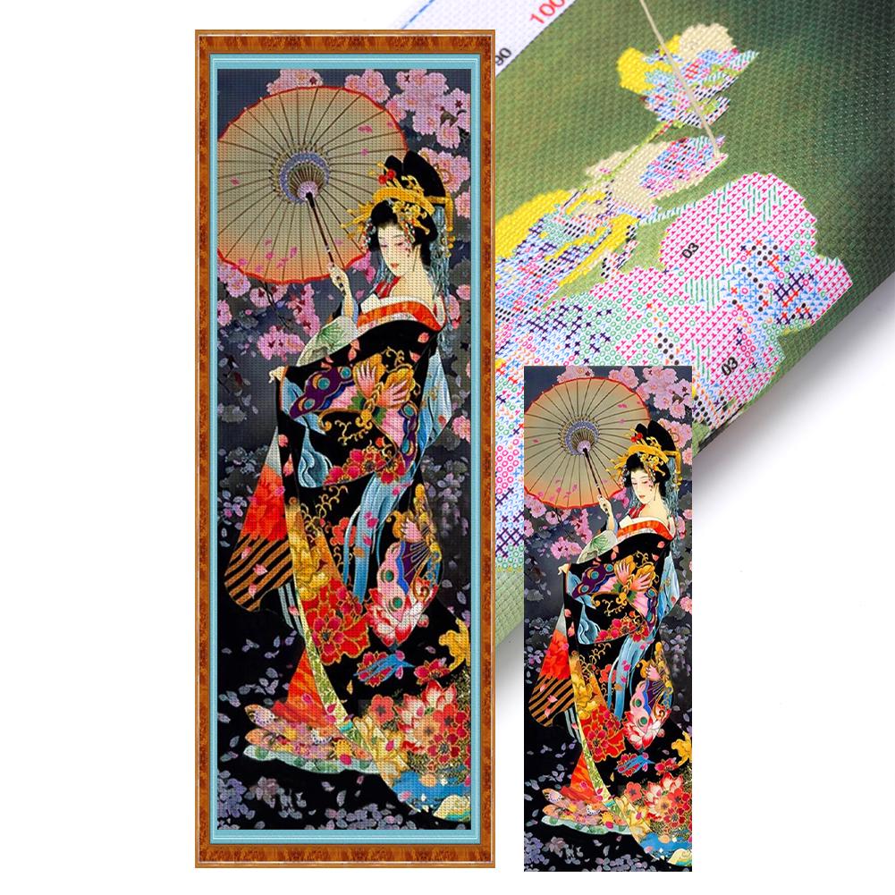 Полный комплект для вышивки крестиком «Девушка» из эко-хлопка 14CT