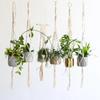Vintage Macrame Hanging Baskets Cotton Handmade Flowerpot Net Plant Hanger Holder Basket Garden Home Planter Wall Decor