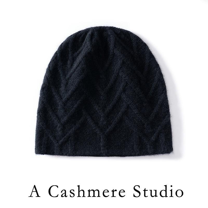 Knitted cashmere hats for men and women, warm wool hats in autumn and winter, ear protectors, stacked hats, cold hats, thick
