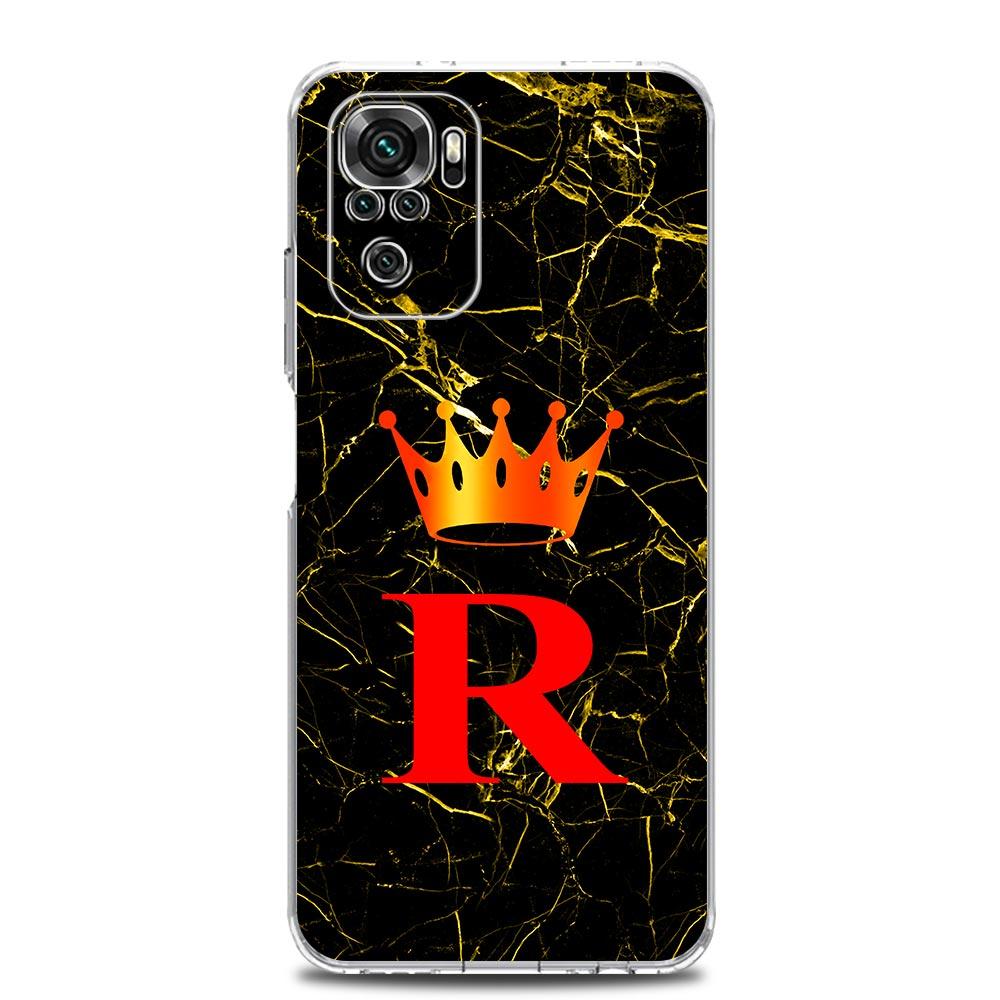 Чехол для телефона для Xiaomi Redmi Note 15 14 13 12 4G 10 11 Pro Plus 5G 14C 13C 12C 10C TPU Чехол Роскошный Мраморный Буква A B Корона