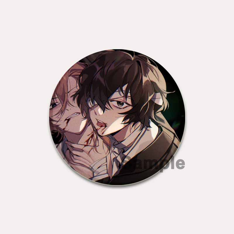 32/44/58 мм Булавка Bungo Stray Dogs Круглая мультяшная брошь ручной работы для рюкзака, одежды, аксессуаров, аниме-коллекции, значков, украшений