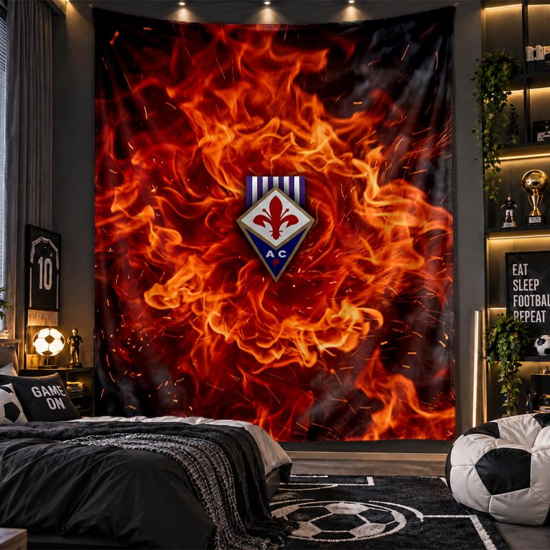 Wall Hanging Tapestry Fiorentina FC Print Cloth for Living Room Bedroom Home Decor