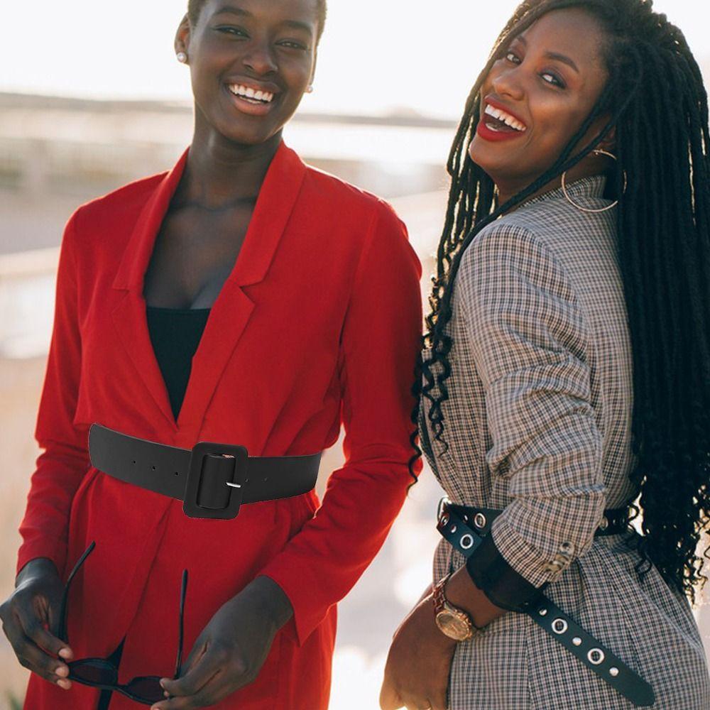 Однотонный женский ремень из искусственной кожи, широкий поясной ремень, универсальный, широкий пояс для женщин