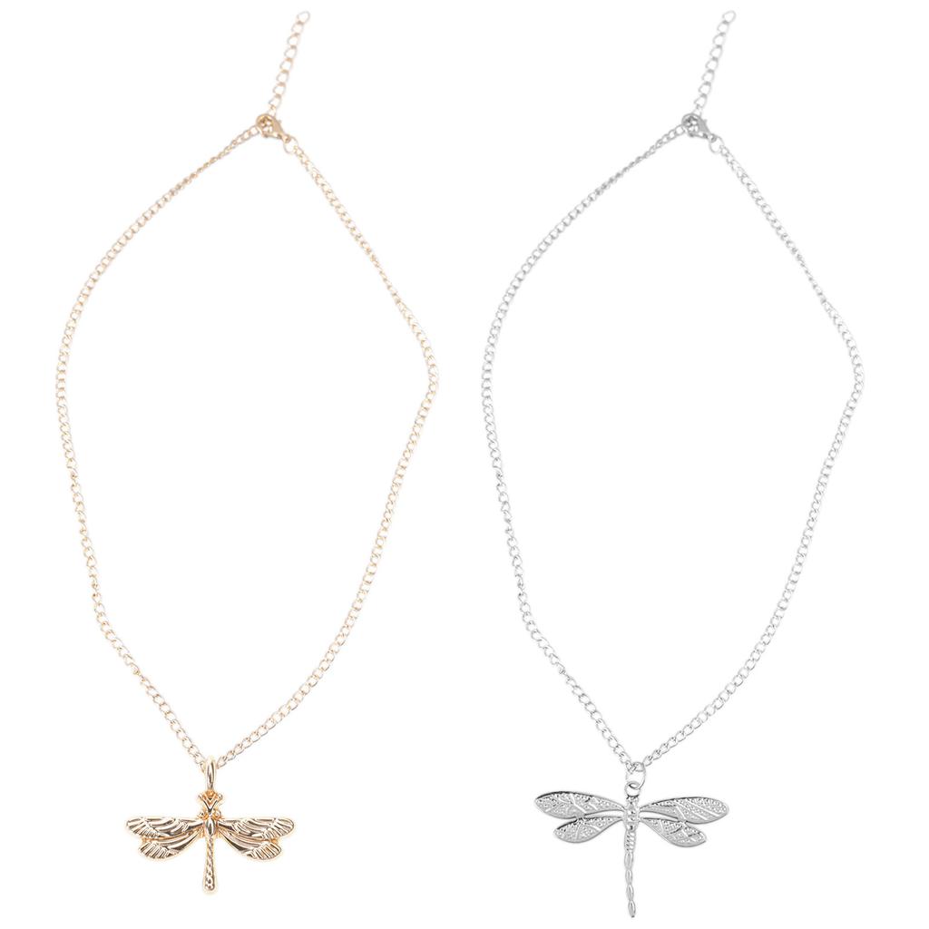 Trendy Dragonflies Zircon Charm Necklace for Stylish Women Ladies Sturdy Alloy Fashion Jewelry for Adults Casual Wear