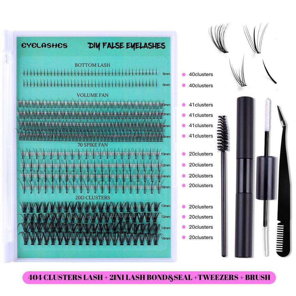 404 Clusters Large-Capacity Lower Eyelashes: DIY Mixed Small Devil Single Cluster False Lashes
